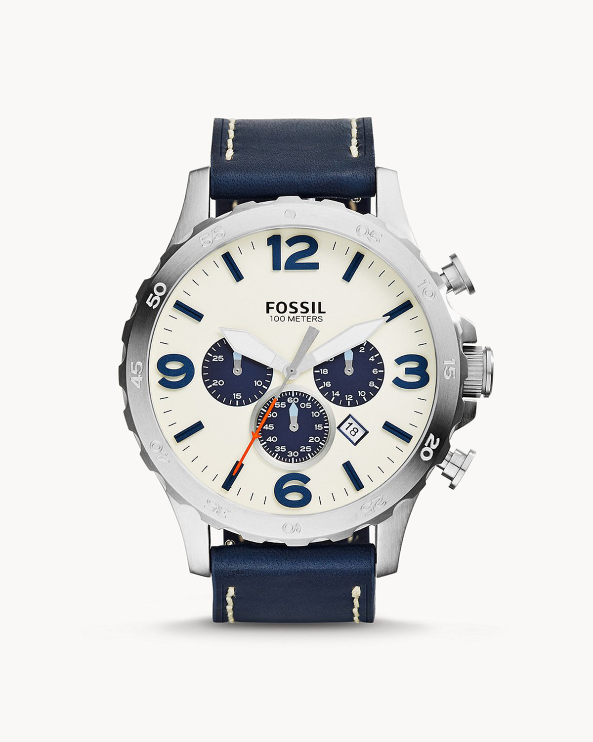 Fossil Nate JR1480 (50mm, Silver-Tone)