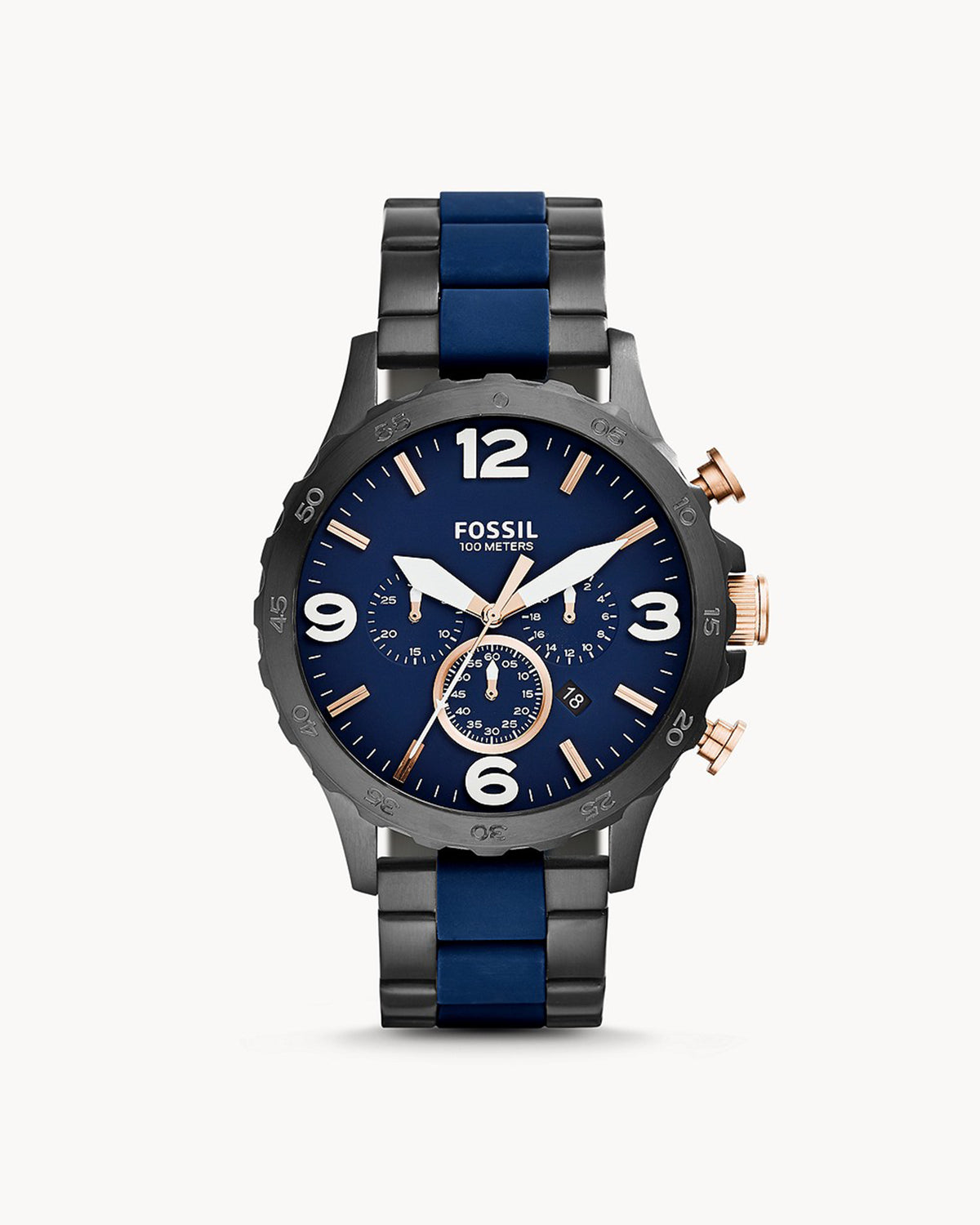 Fossil Nate JR1494 (50mm, Silver-Tone)
