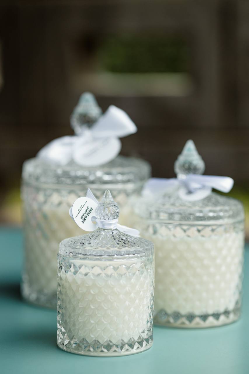 Ahava Home Glass Jar Candle in Amber 88, large, detail view