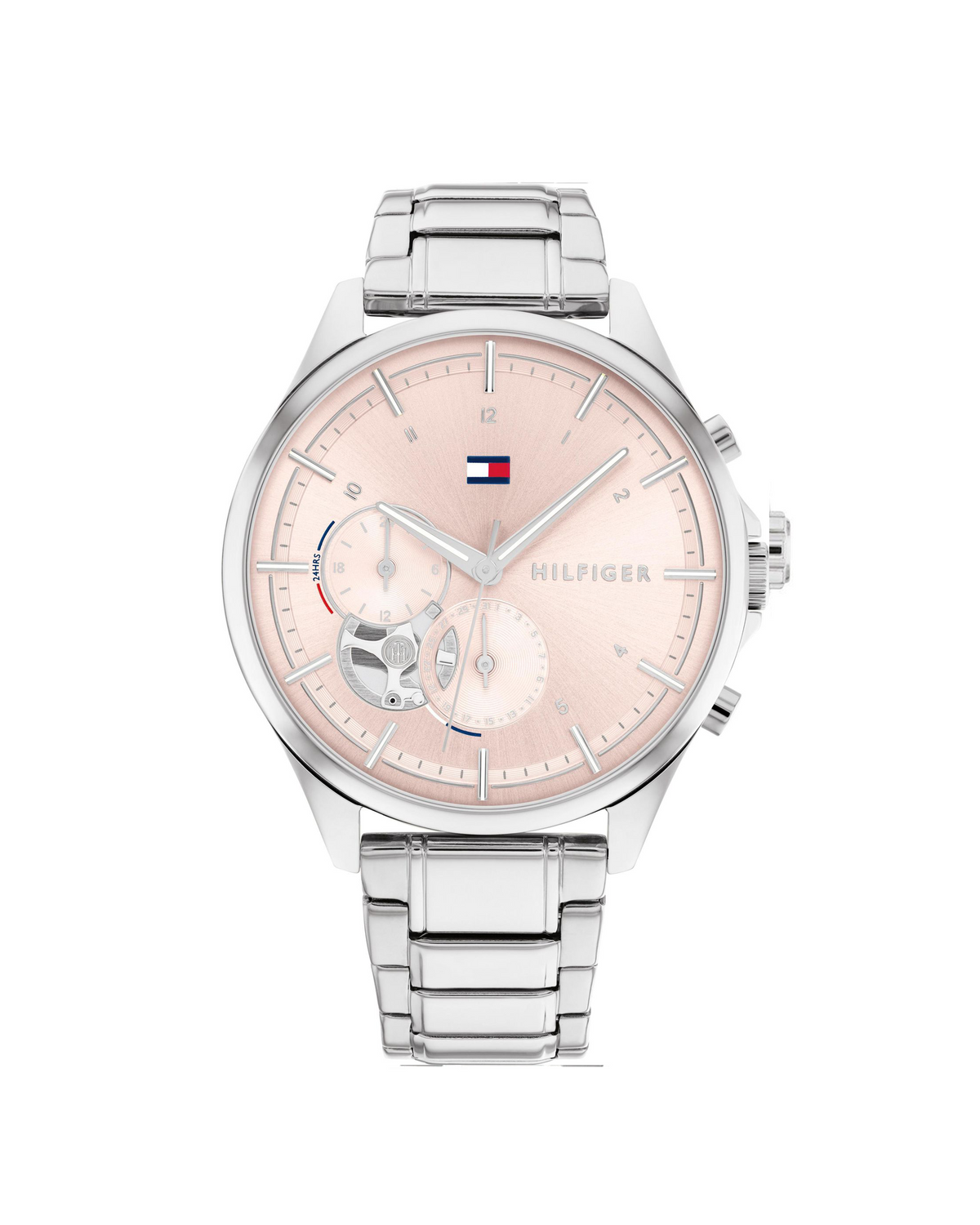 Tommy Hilfiger Quinn 1782414 women's watch with skeleton dial and stainless steel bracelet