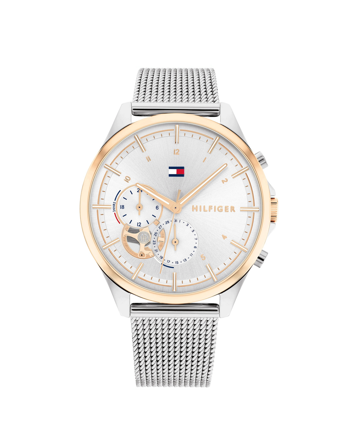 Tommy Hilfiger 1782416 women's watch with gold-tone skeleton dial