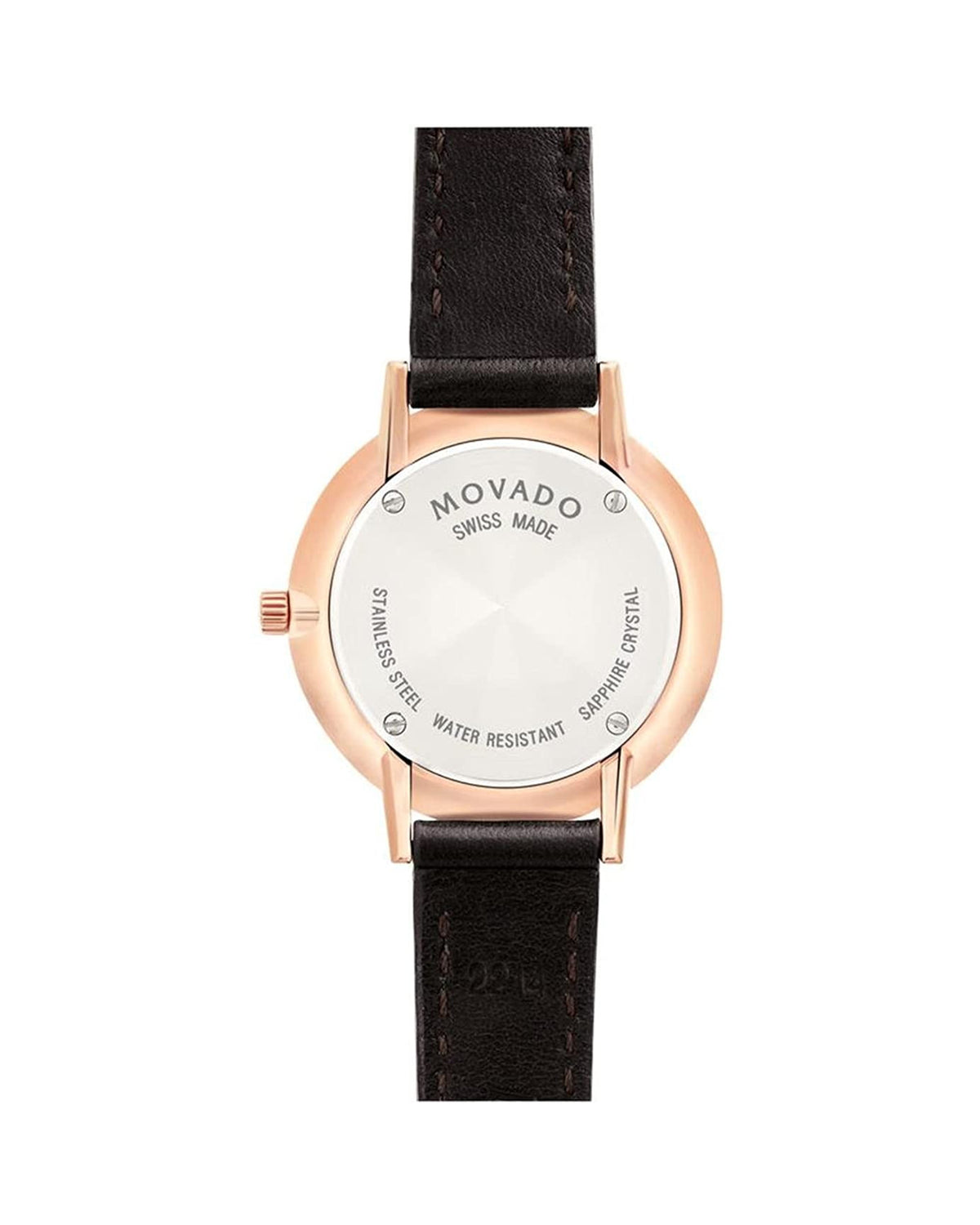 Movado Ultra Slim 0607096 rose gold PVD watch – side view