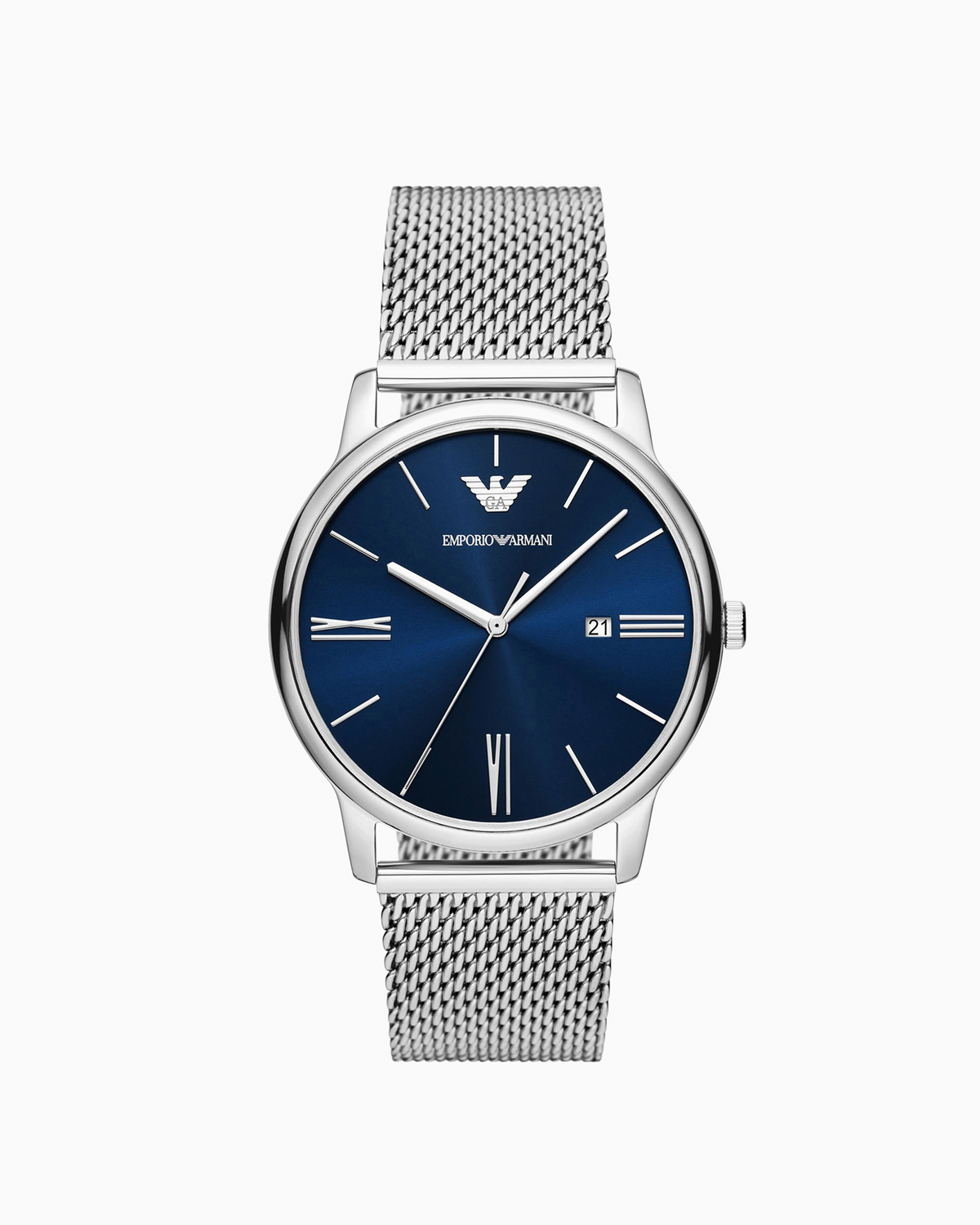 Emporio Armani Minimalist AR11571 watch with silver mesh bracelet