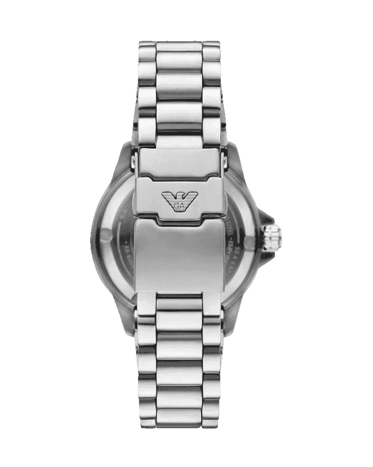 Emporio Armani Sea Explorer AR60088 watch, side profile with green bezel