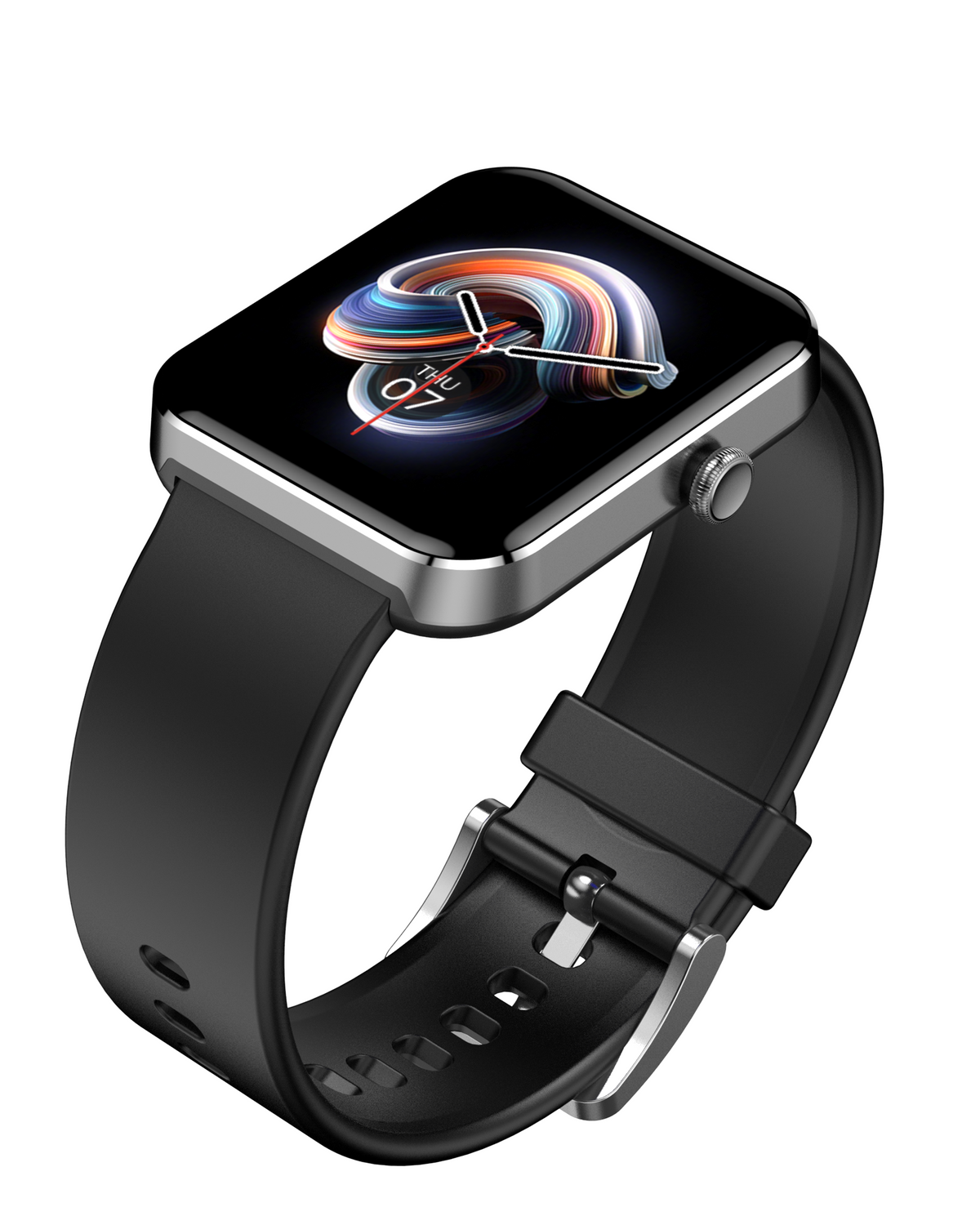 East Apex G06 Active black smartwatch – silicone strap detail
