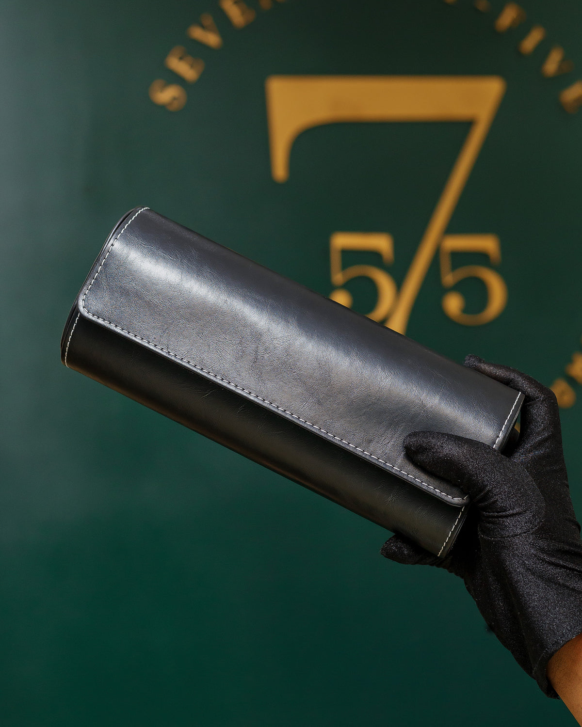 GZ Leather 3-Watch Roll in Black