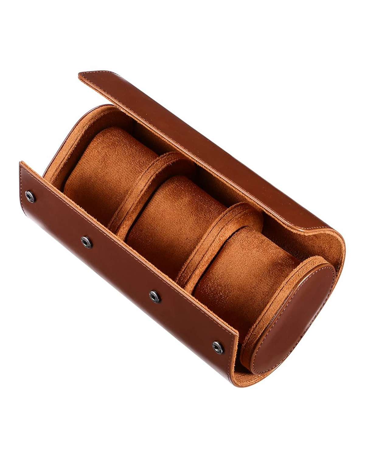 GZ Leather 3-Watch Roll in Brown