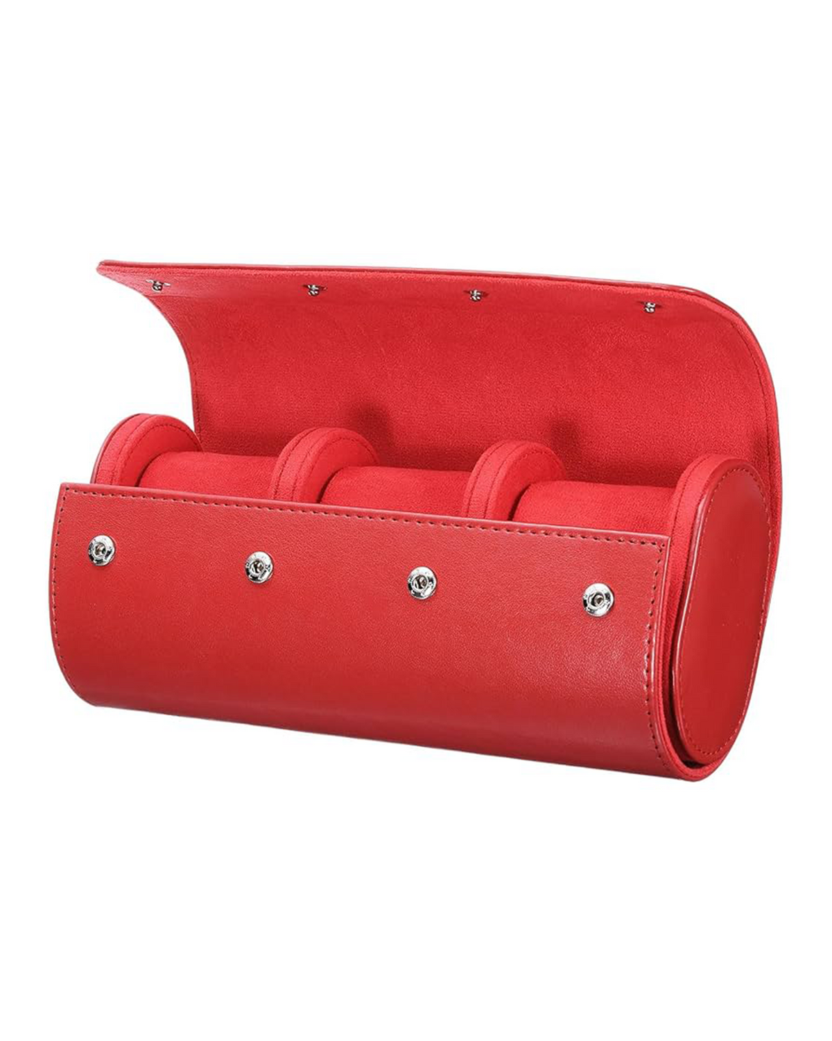 GZ Leather 3-Watch Roll in Red