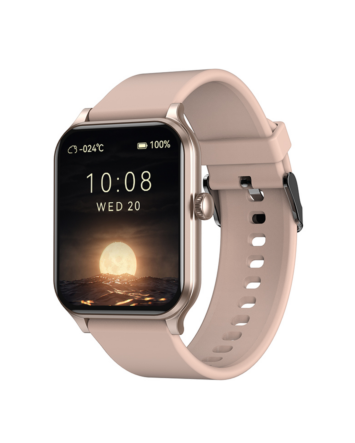 East Apex M03 rose gold smartwatch – front view showing 1.91 inch TFT display