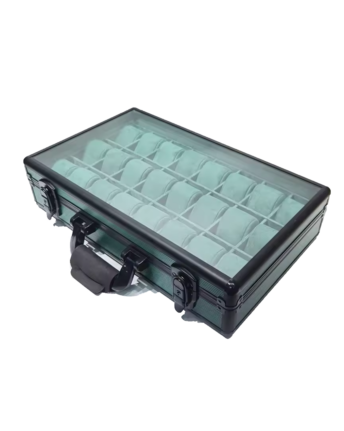 Tanti Glass 24-Watch Display Case in Green