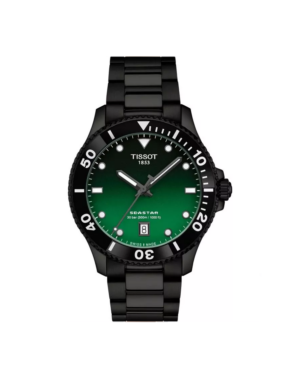 Tissot Seastar 1000 T120.410.33.091.00 watch, front view of green dial
