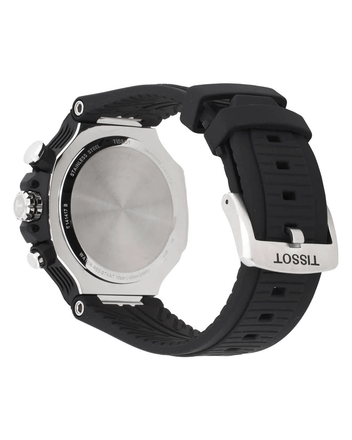 Tissot T-Race Chronograph T141.417.17.011.00 watch, side profile showing case and bezel