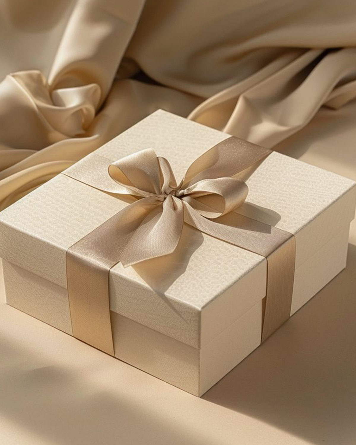 Seven Fifty-Five standard gift wrapping with ribbon and gift bag