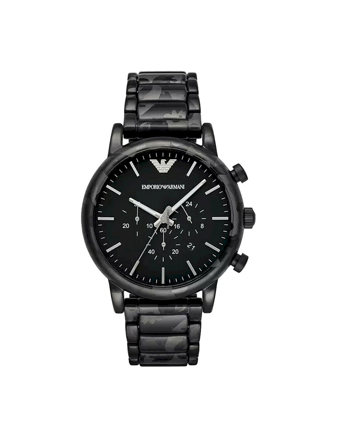 Emporio Armani AR11045 men's chronograph watch, black stainless steel case and bracelet