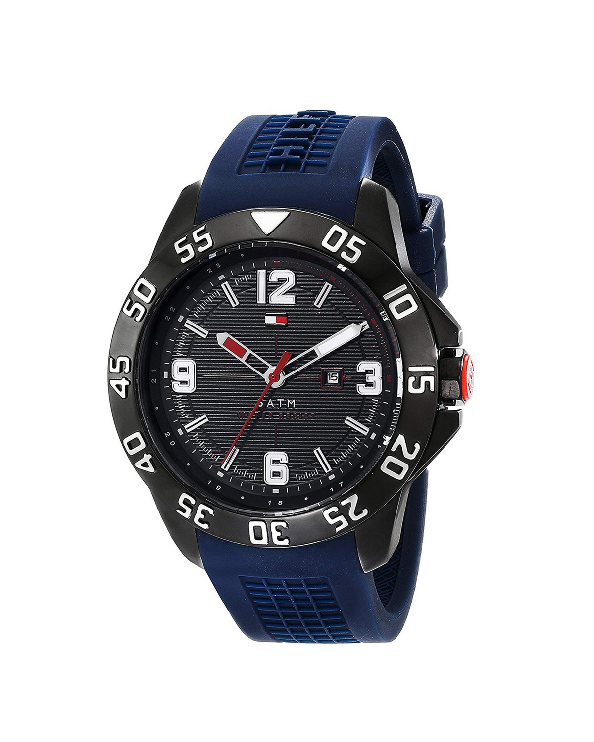 Tommy Hilfiger Cole 1790984 — 45mm stainless steel case, black dial, silicone strap