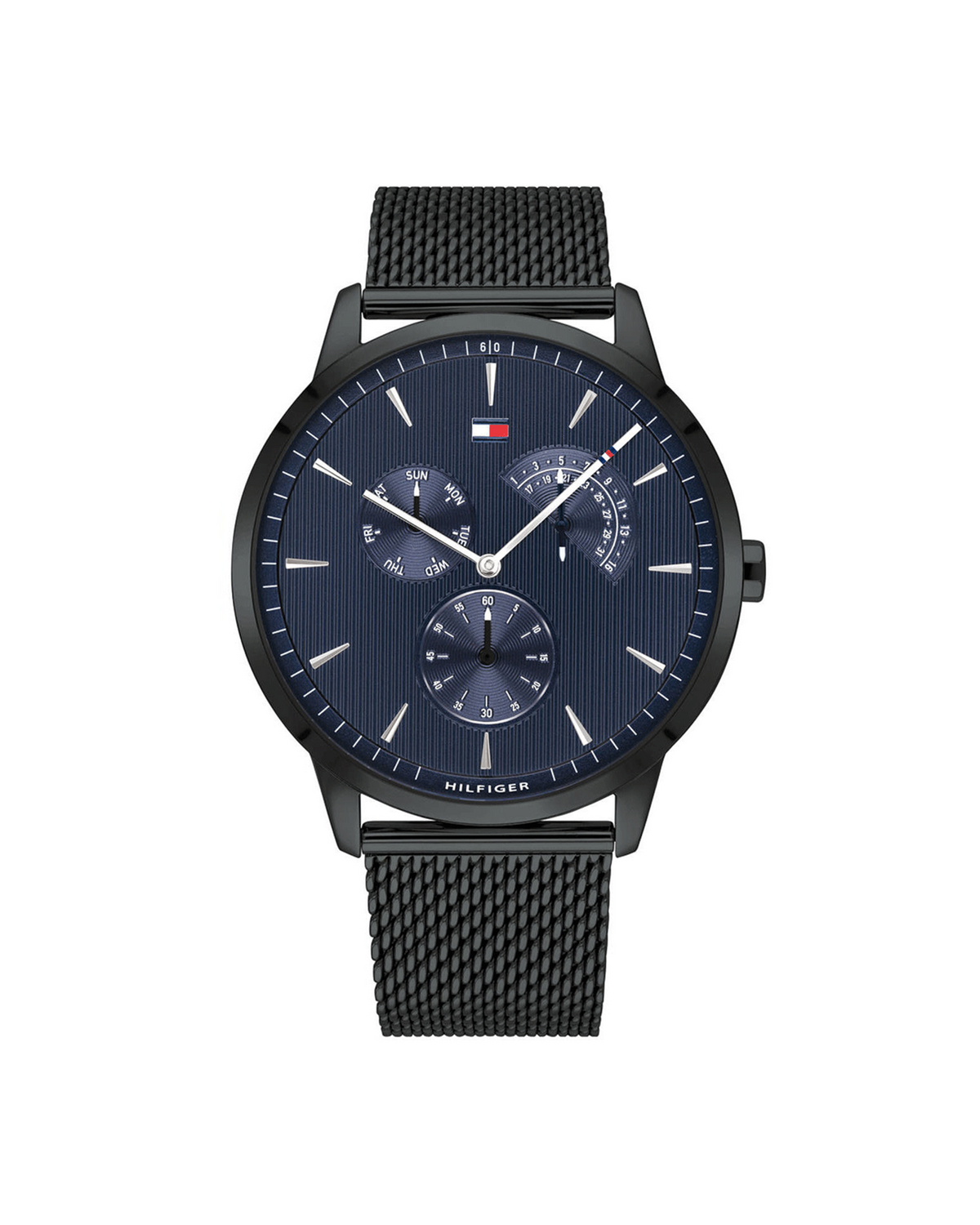 Tommy Hilfiger Brad 1710392 44mm mesh bracelet watch with black dial
