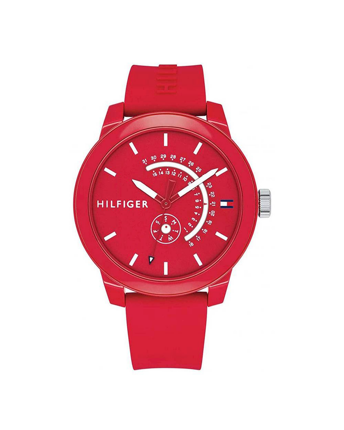 Tommy Hilfiger Denim 1791480 watch with red dial and resin case