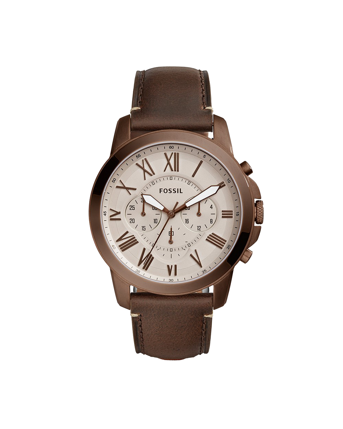 Fossil Grant Chronograph FS5344 (44mm, Brown, Brown Leather)