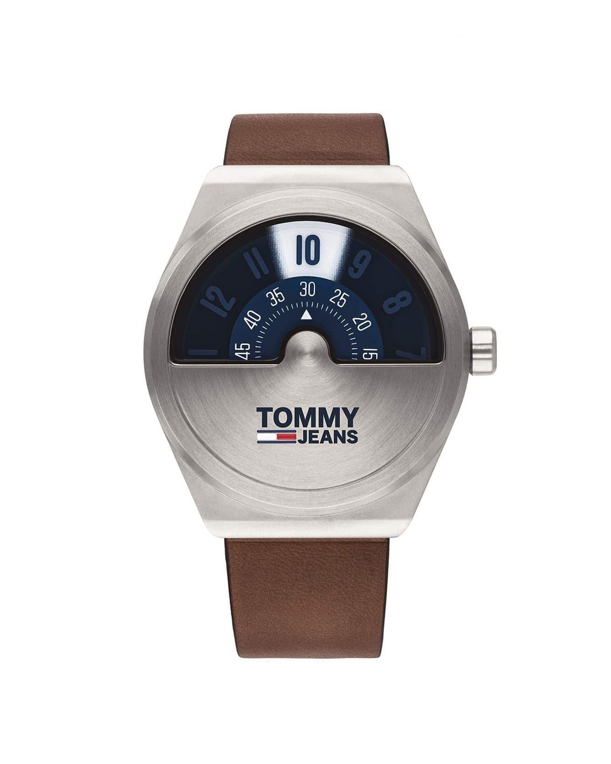Tommy Hilfiger 1791772 Monogram stainless steel watch with leather strap - front view