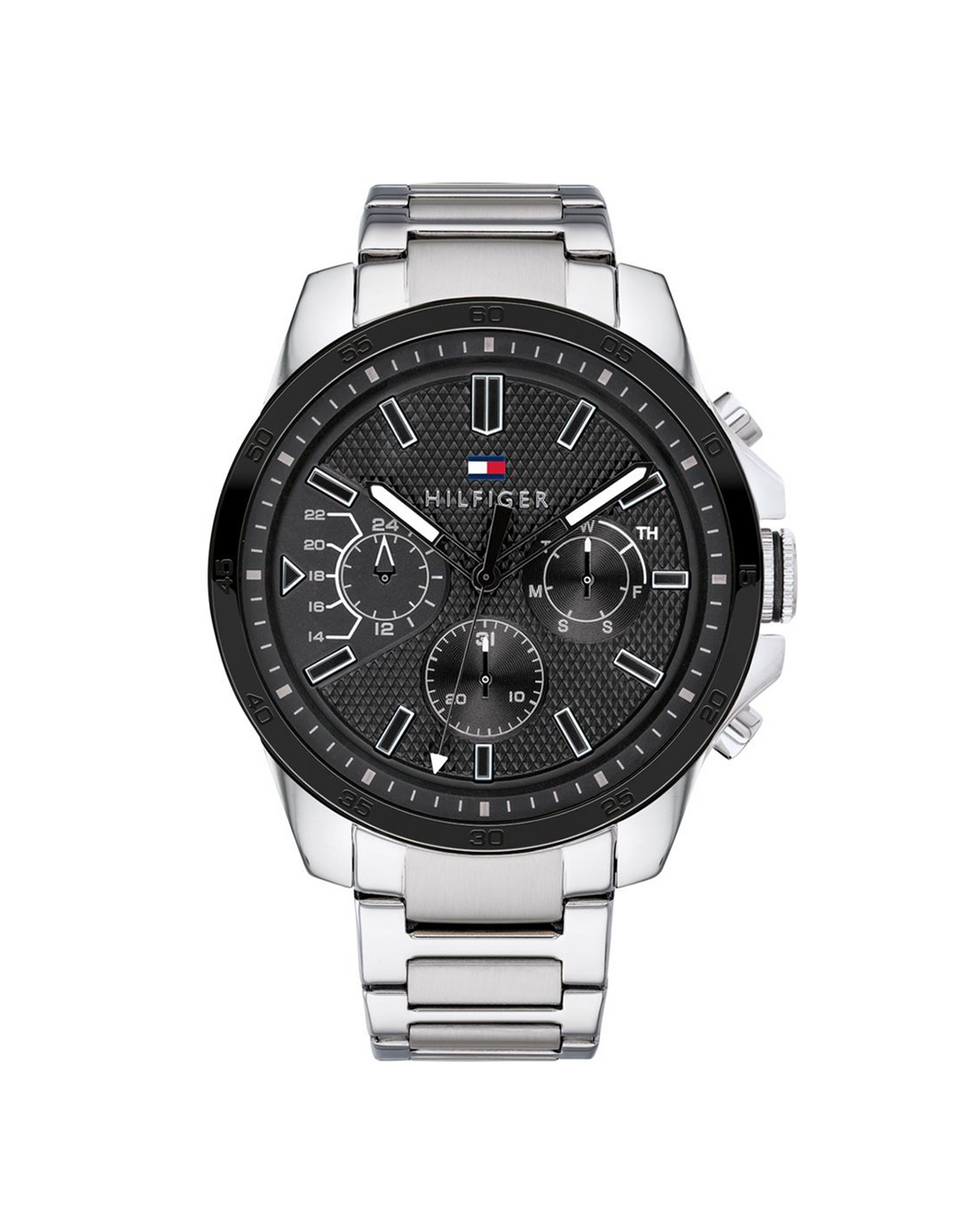 Tommy Hilfiger Decker 1791564 men's round stainless steel watch with silver dial