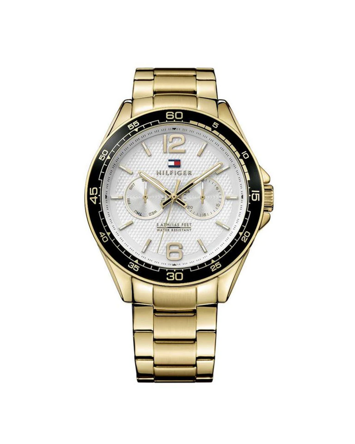 Tommy Hilfiger 1791365 — 46mm gold-tone watch with stainless steel bracelet