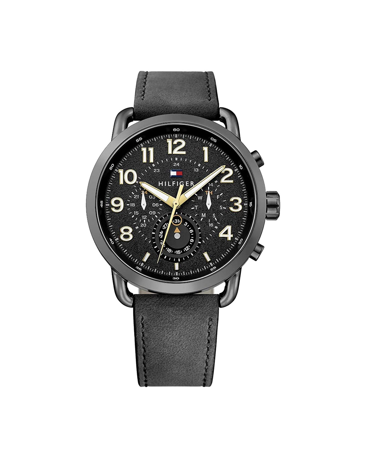 Tommy Hilfiger Briggs 1791426 black dial calfskin leather watch