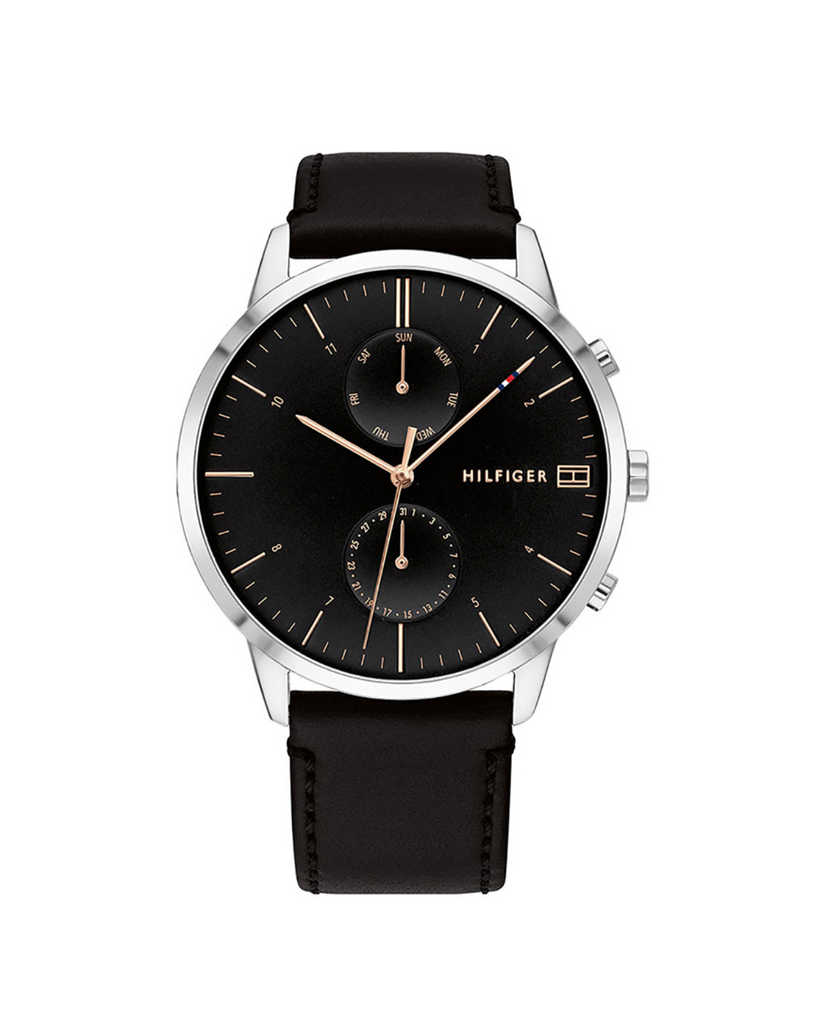 Tommy Hilfiger Hunter 1710406 men's watch with black dial and stainless steel case