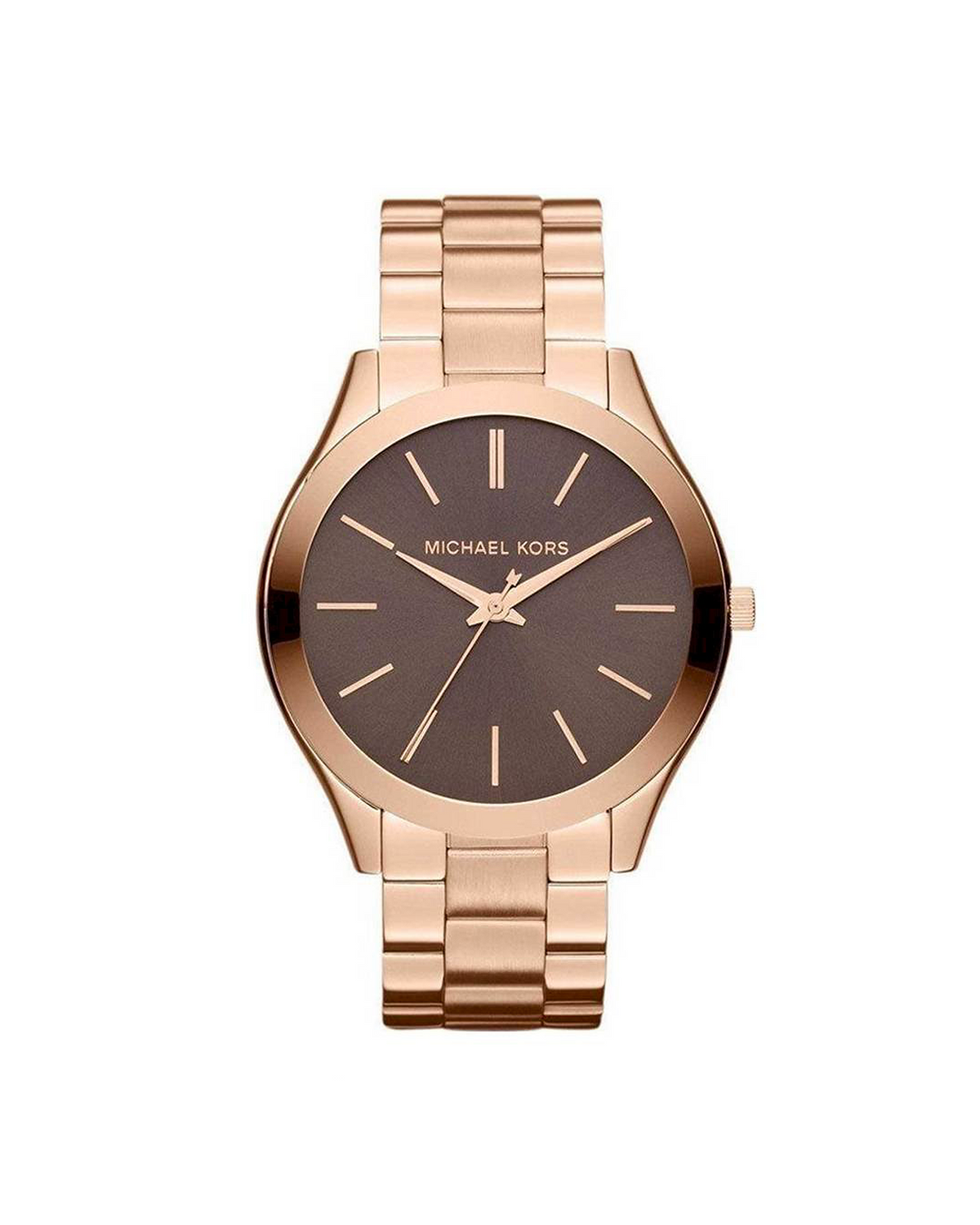 Michael Kors Slim Runway MK3181 rose-gold watch front view