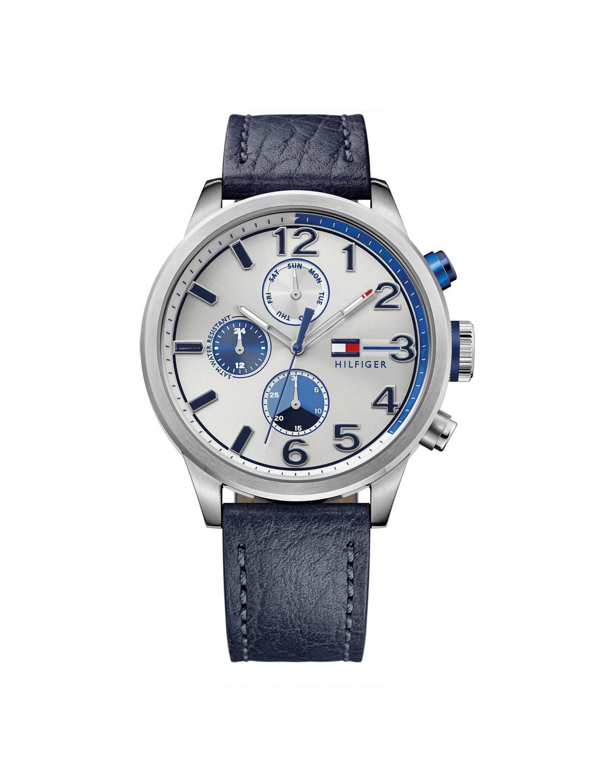 Tommy Hilfiger Jackson 1791240 44mm Silver Dial Calfskin Leather watch - photo 1