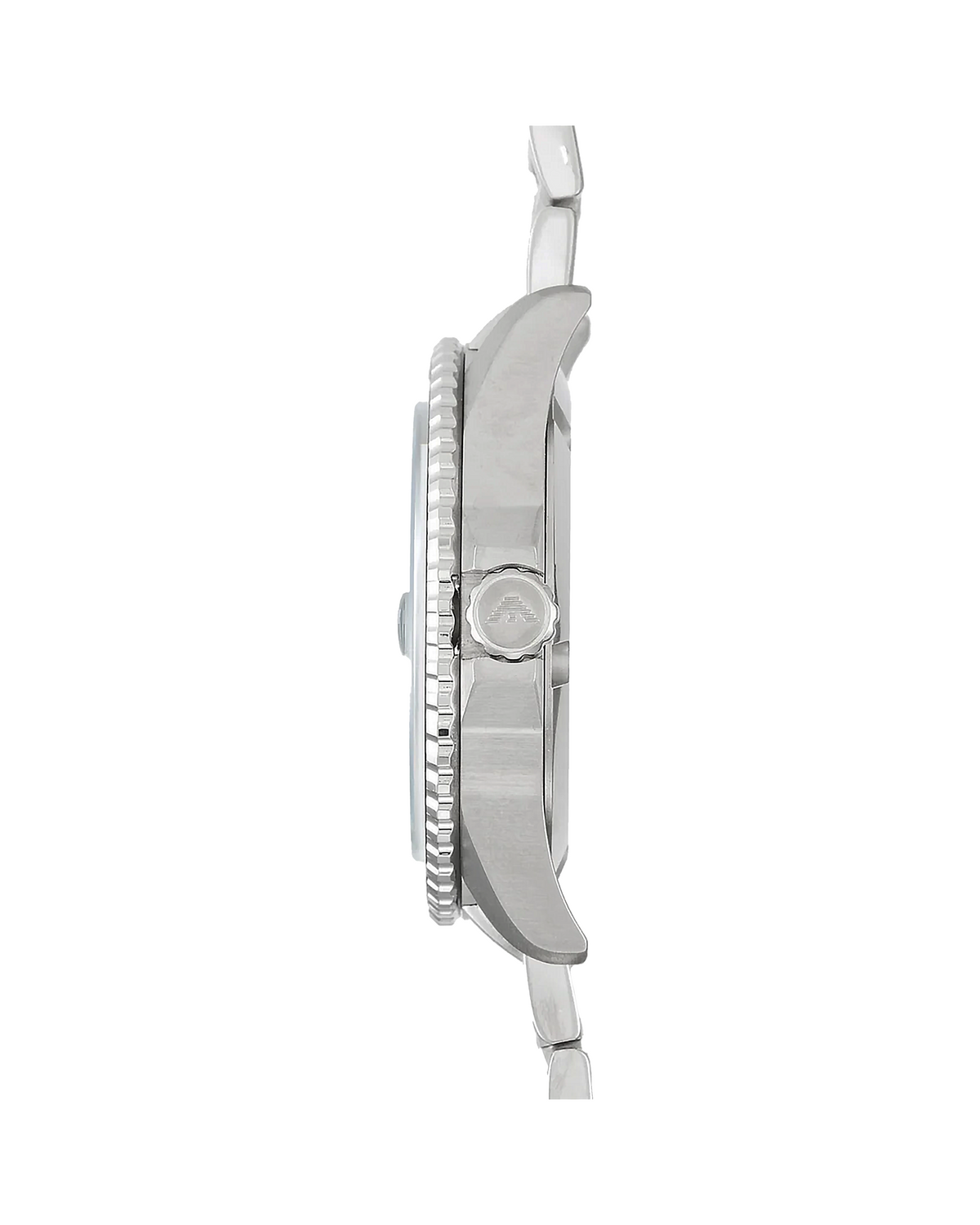 Emporio Armani AR11338 men's stainless steel dive watch with green dial - side view