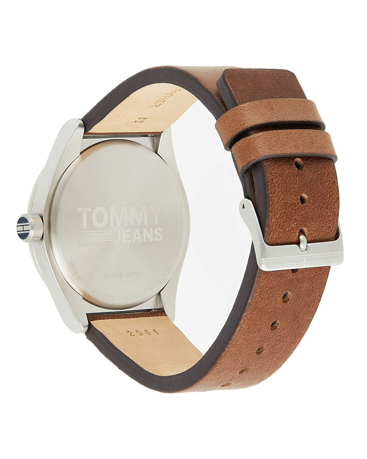 Tommy Hilfiger 1791772 Monogram stainless steel watch with leather strap - side view