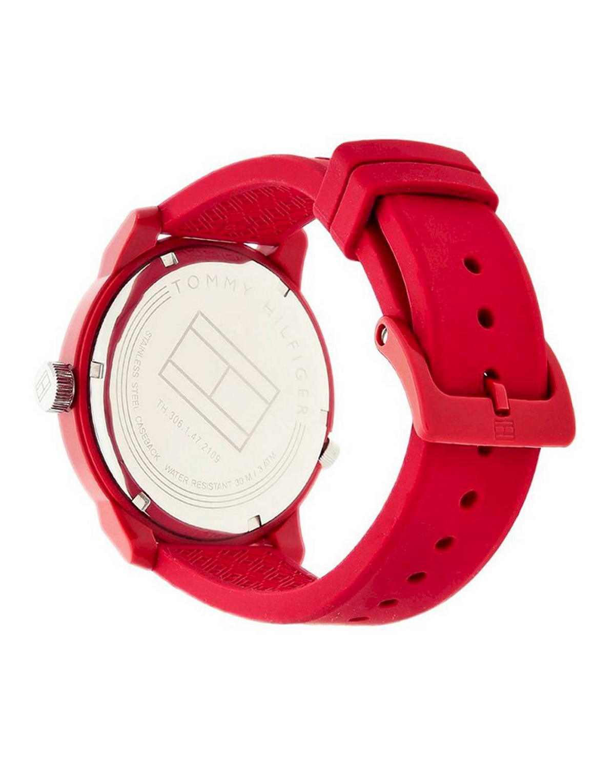 Tommy Hilfiger Denim 1791480 watch with red dial and resin case