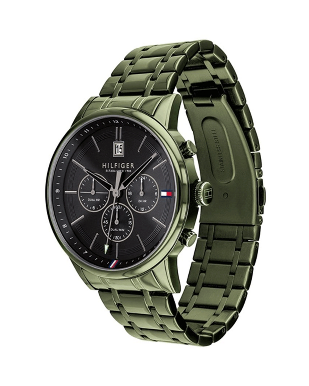 Tommy Hilfiger Kyle 1791634 green dial watch - angle view