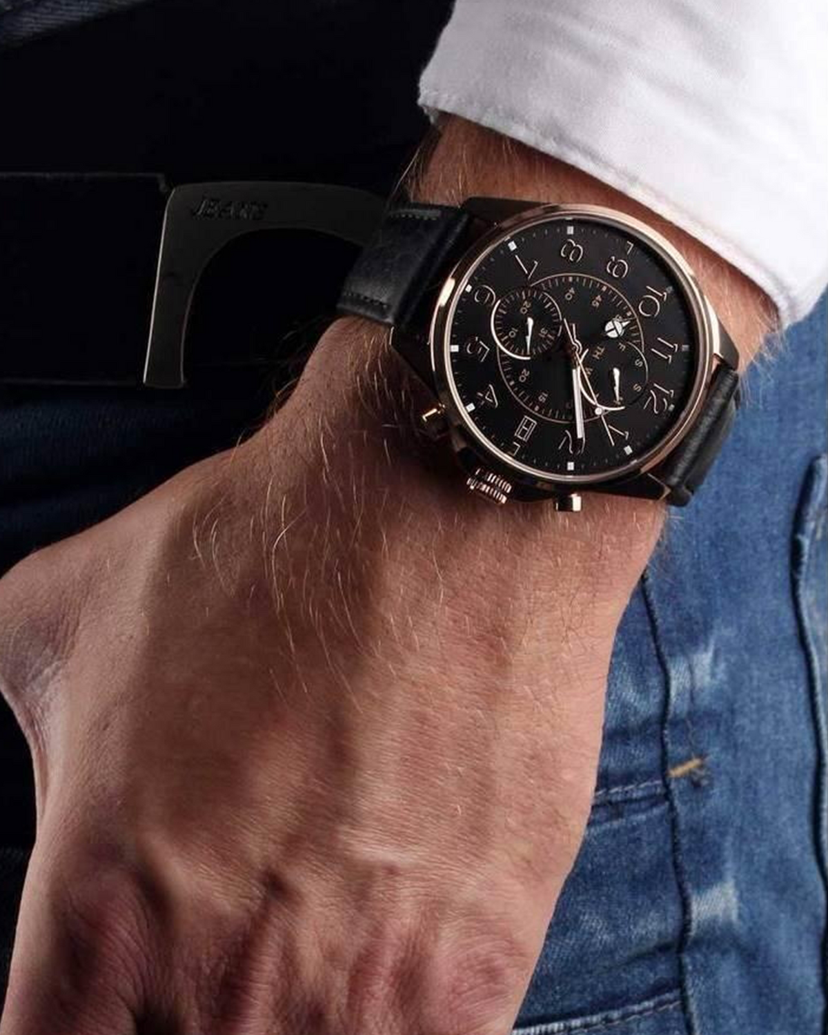 Tommy Hilfiger Dean — 1791273 (Round Case, Leather Strap)
