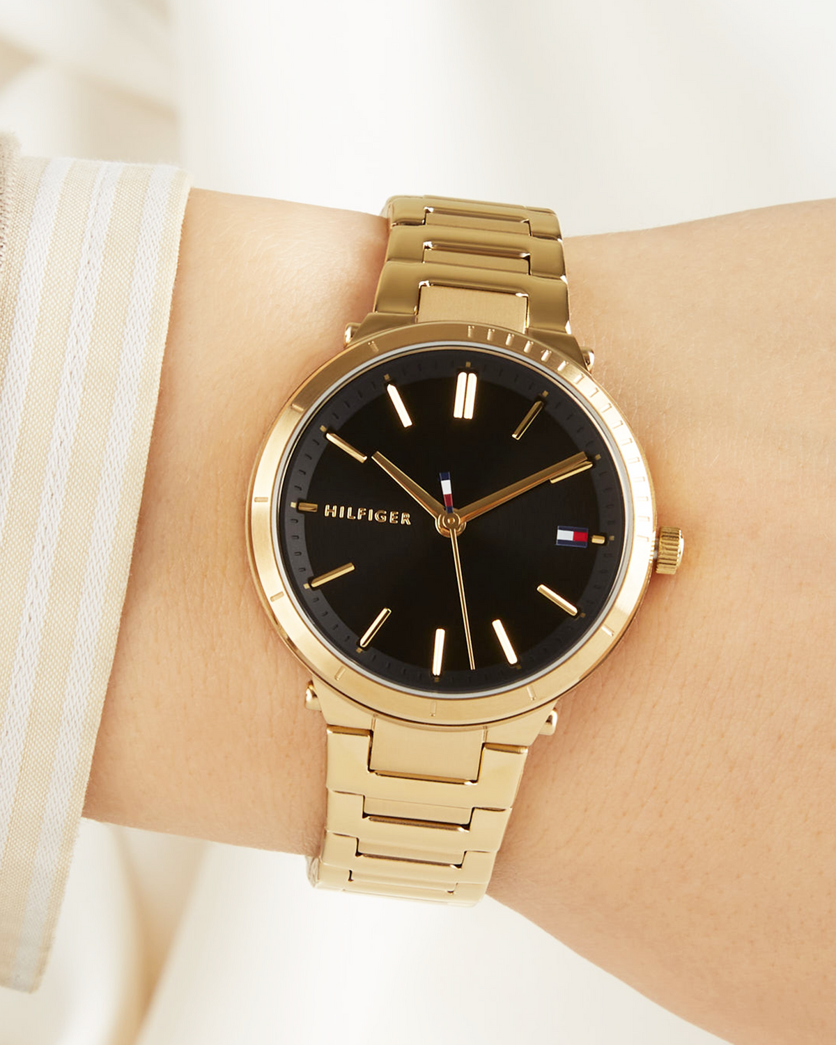 Tommy Hilfiger Brooke 1782019 gold dial watch - close-up