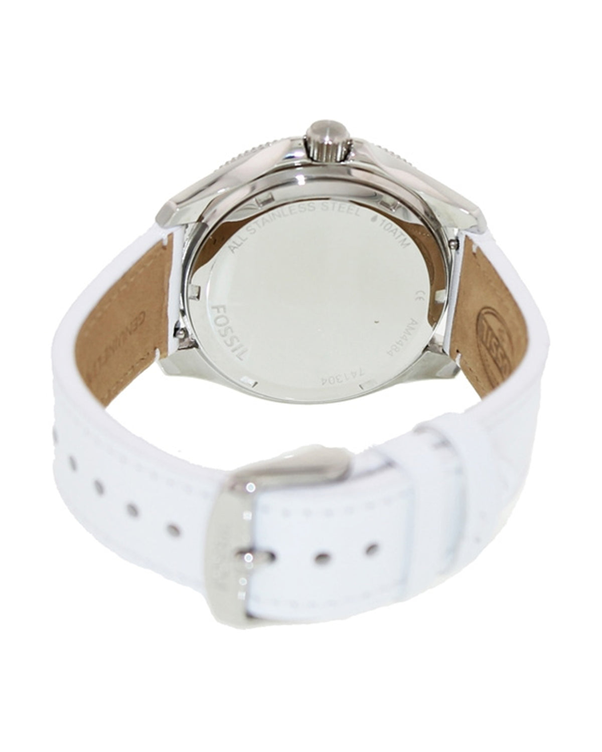 Fossil Cecile Multifunction AM4484 (40mm, Silver-Tone, White Leather)