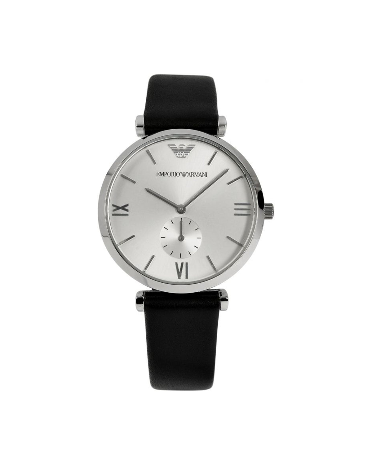 Emporio Armani AR1674 men's watch with white dial and stainless steel case — front view