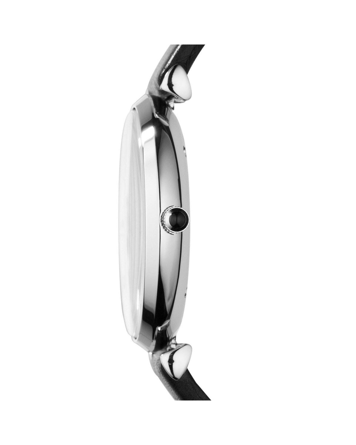 Emporio Armani AR1674 men's watch with white dial and stainless steel case — angle view