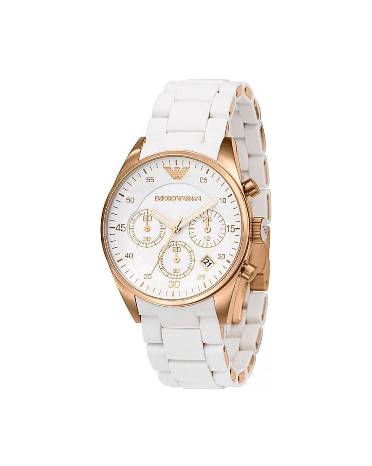 Emporio Armani AR5920 rose-gold chronograph watch – front view