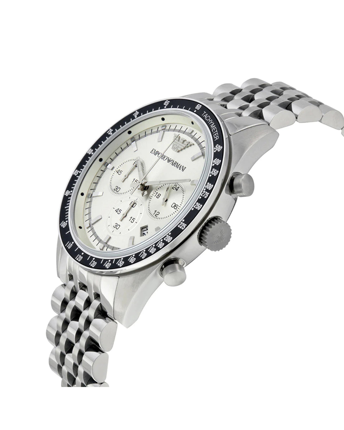 Emporio Armani AR6073 Sportivo watch, side view showing bracelet