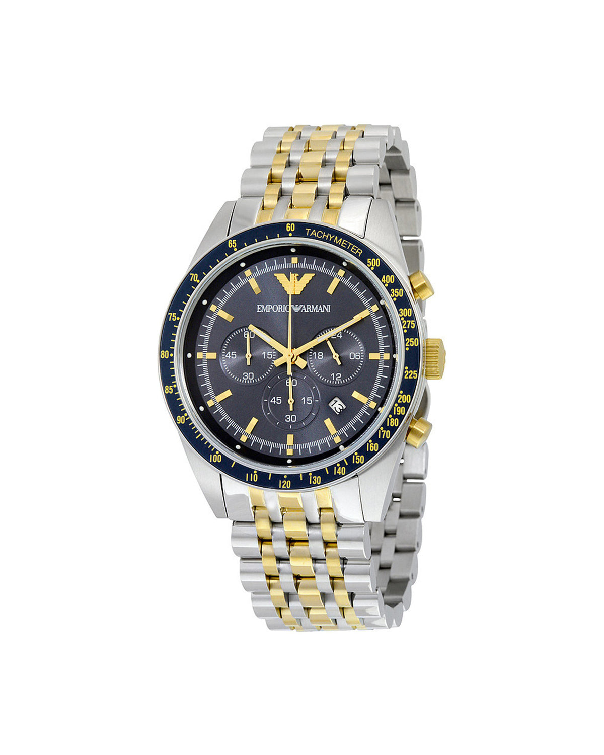 Emporio Armani AR6088 Sportivo two-tone chronograph watch, front view