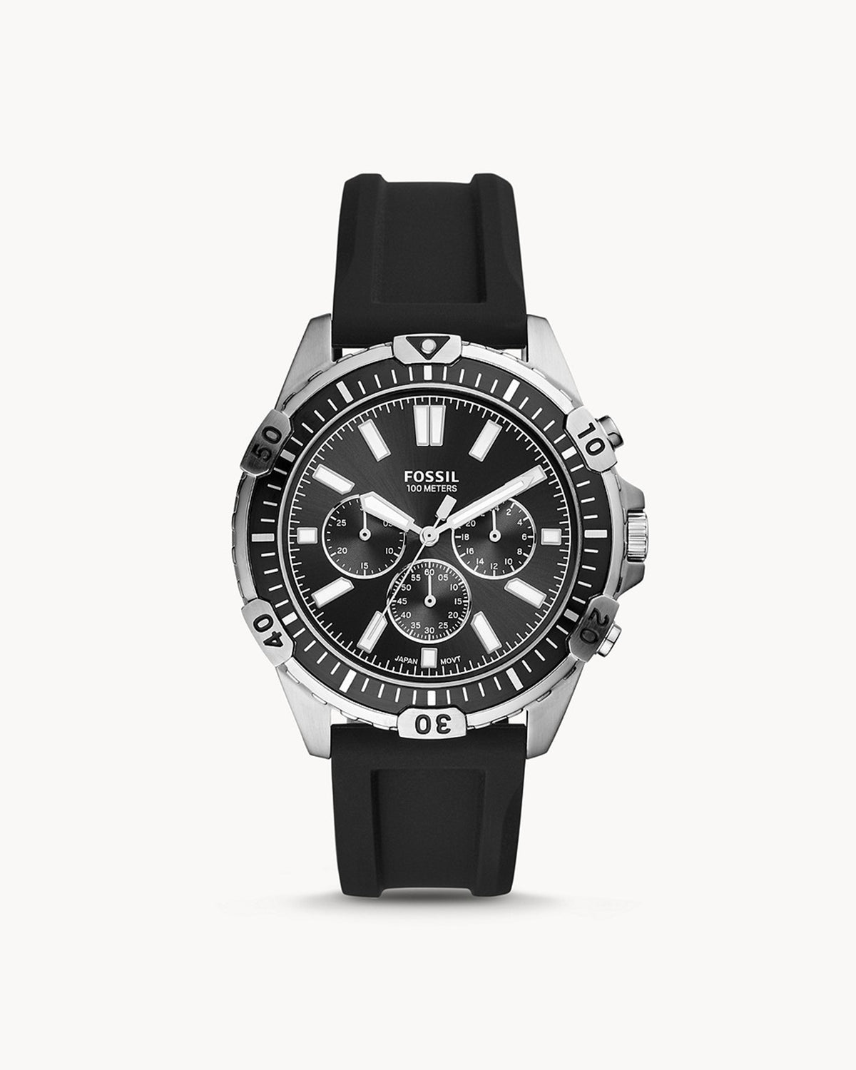 fossil Garrett FS5624 Men's Chronograph Silicone Strap Watch