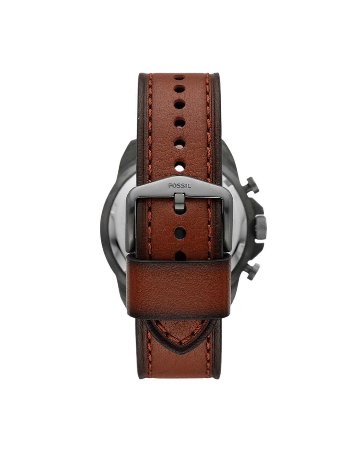 Fossil Bronson FS5855 (44mm, Silver-Tone, Brown LiteHide Leather)