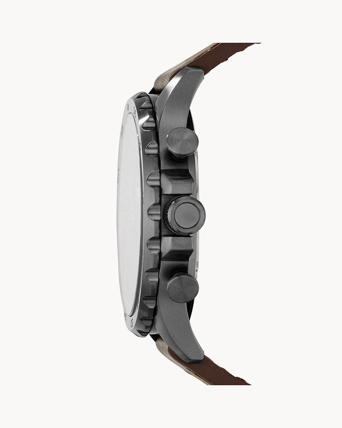 Fossil Nate Chronograph JR1424 (50mm, Gunmetal, Brown Leather)