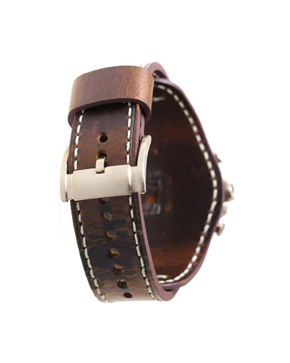 Fossil Nate Chronograph JR1505 (46mm, Gold-Tone, Brown Leather)