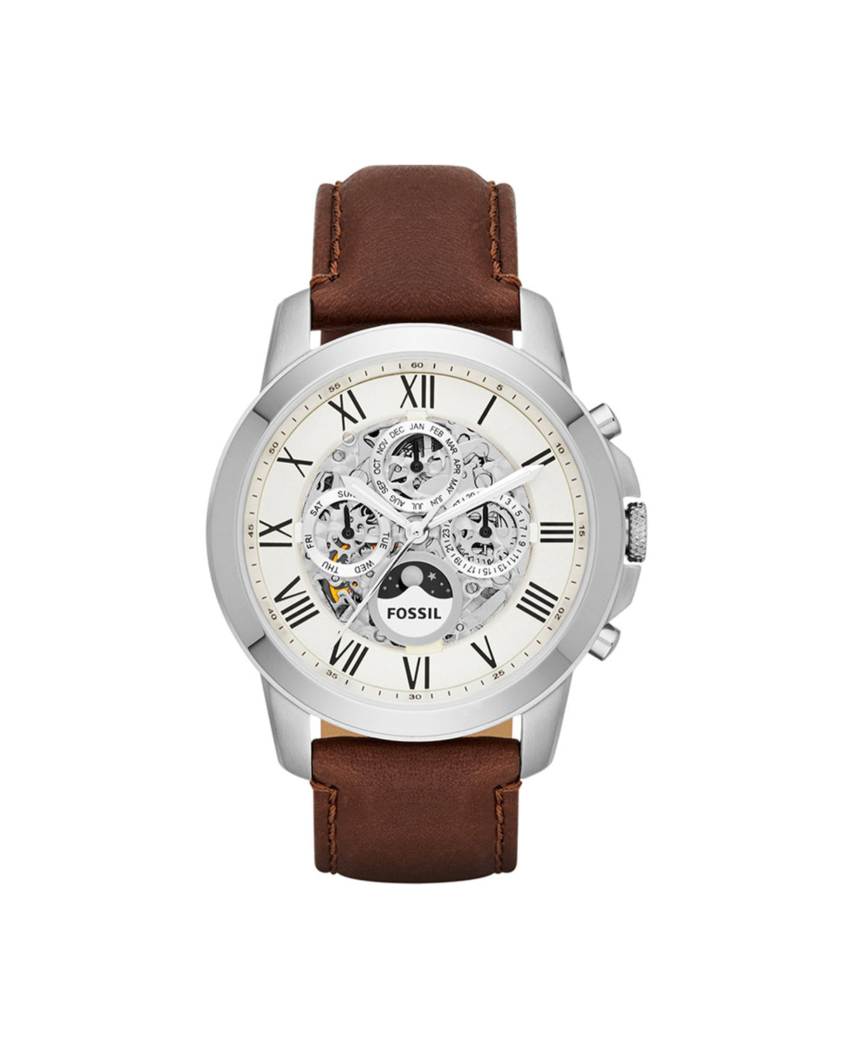 Fossil Grant Automatic ME3027 (45mm, Silver-Tone)