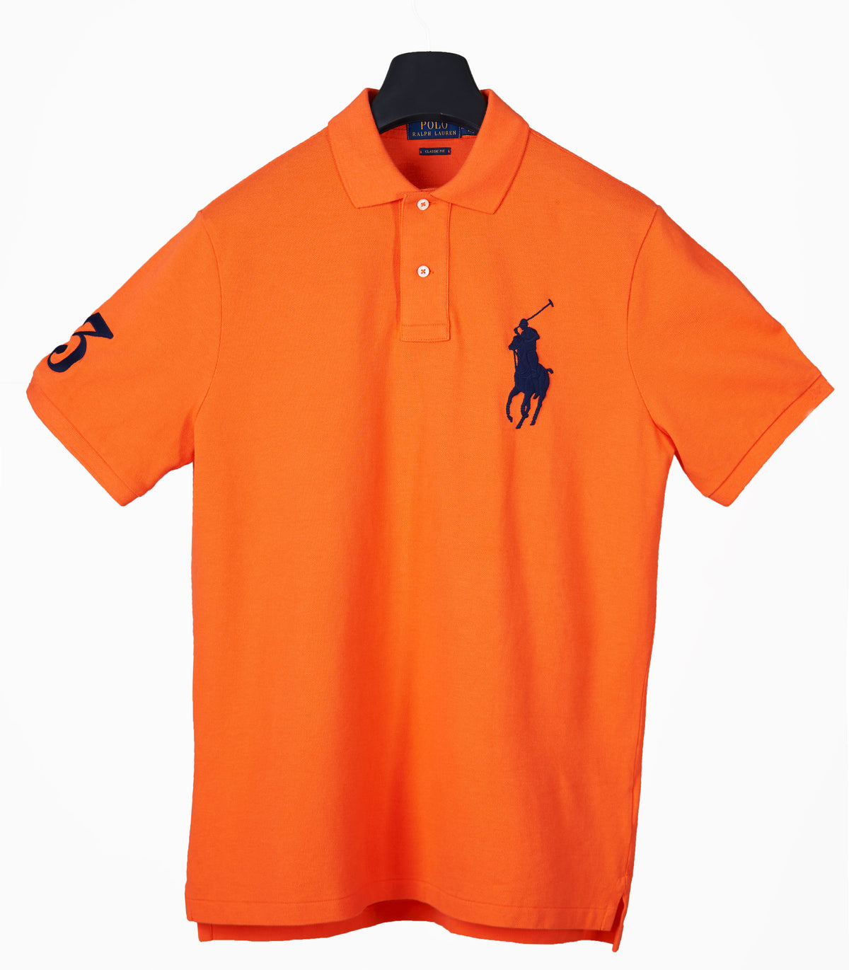 Ralph Lauren Classic Fit Polo shirt in orange, detail view